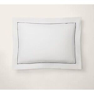 Ralph Lauren Organic Cotton Palmer Percale Loft Gray Euro Sham Cover New